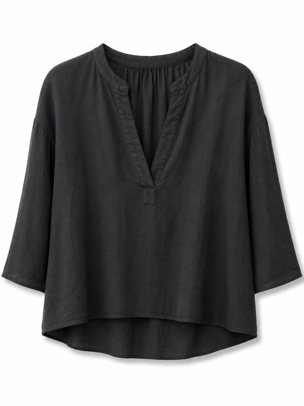 Vintage Black Sheer V-Neck Top size M